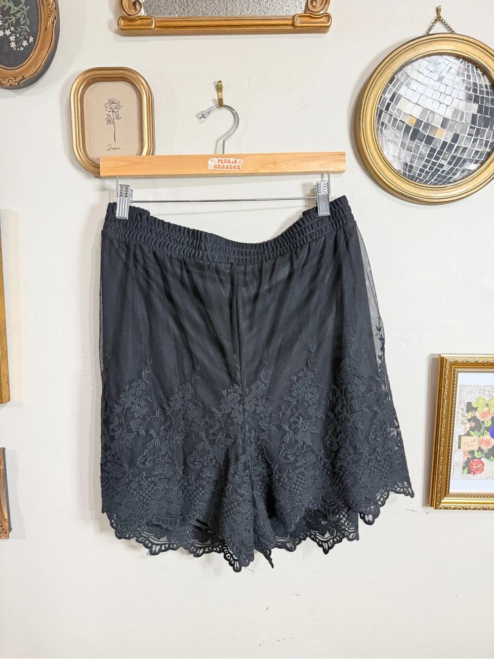 torrid Black High-Waist Lace Trim Shorts
